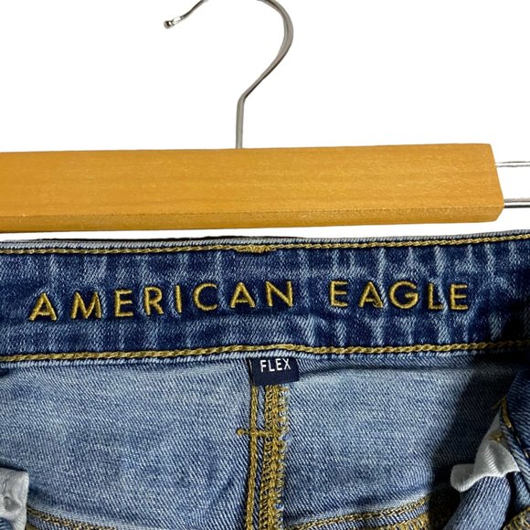 American Eagle Men's Medium Indigo Destroyed Slim Jeans - Picture 6 of 9